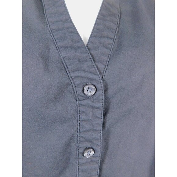 Express Design Studio Shirt Womens Large Black Button Front Puff Sleeve Blouse - Picture 3 of 10